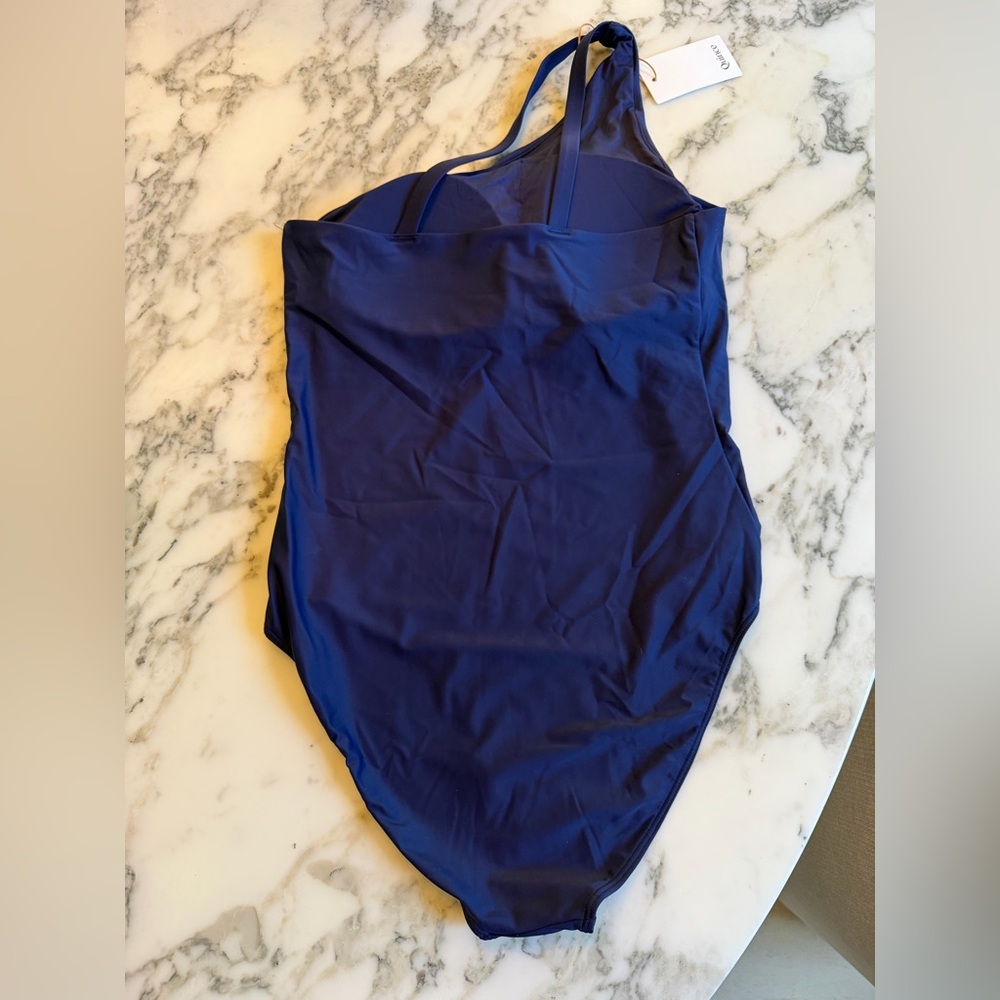NWT Quince One-Shoulder Swimsuit in Navy Blue Sz XL - Picture 11 of 13